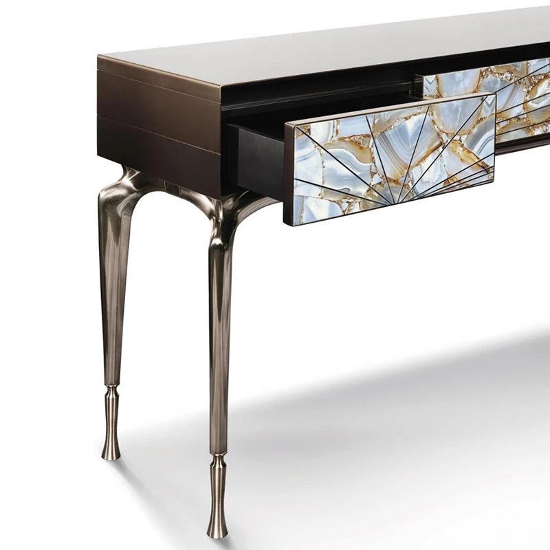 Console Table Italian High-End Luxury Furniture Entry Table Hallway Marble Console
