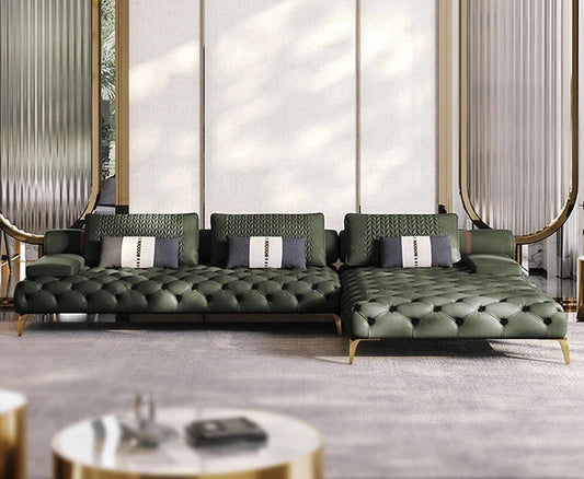 American Style Leather Button Tufted Sofa Couch 5 Star Lobby Sofa Combination Living Room Furniture
