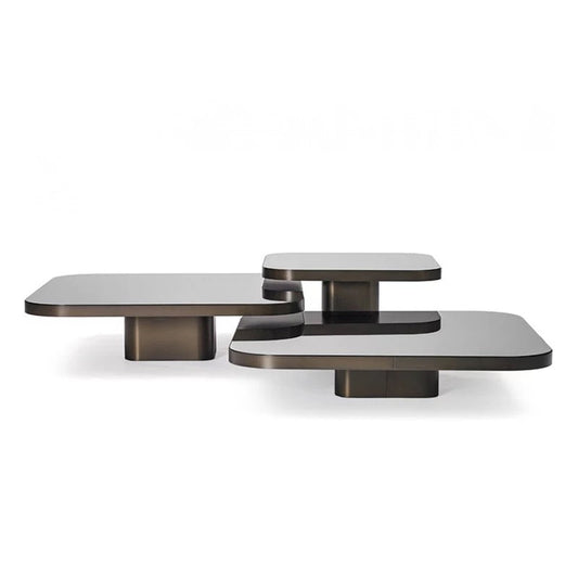 Coffee Table Stainless Steel Toughened Glass Combination Side Table