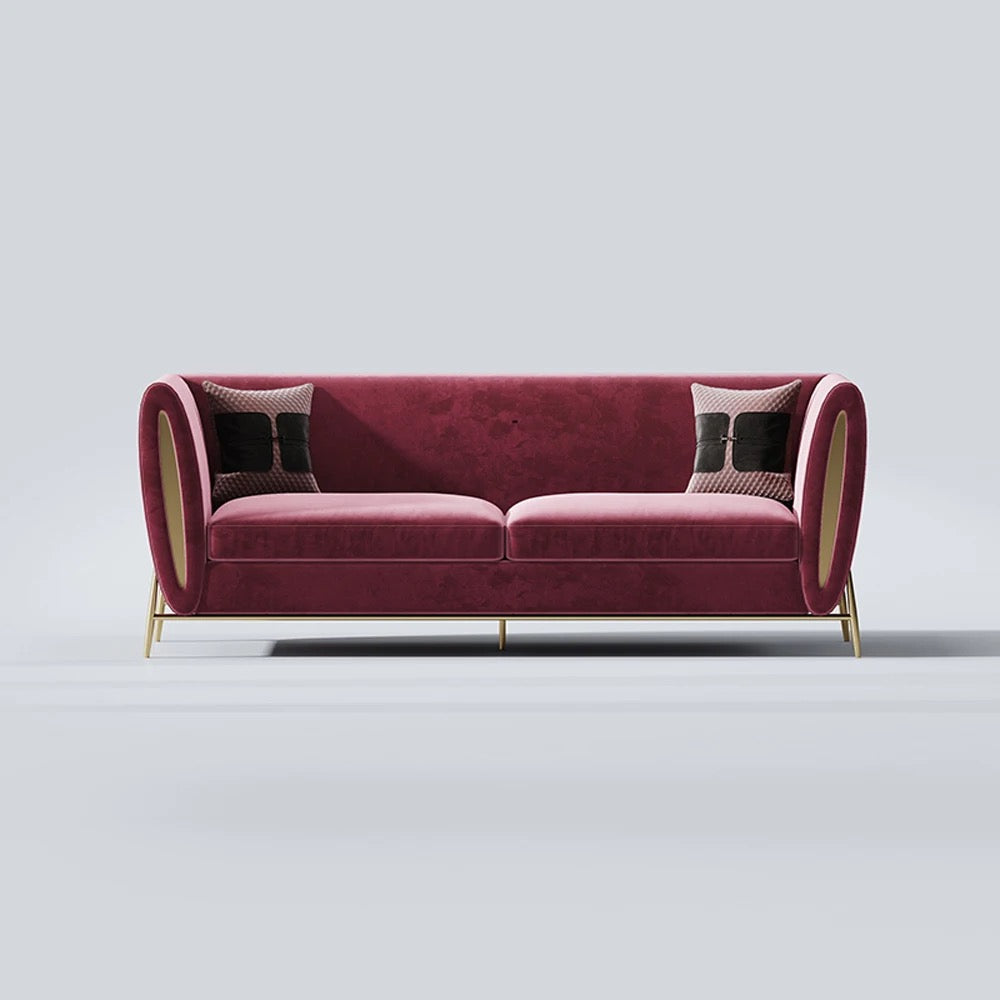 3 Seater Sofa High Quality Red Velvet Living Room Luxury Furniture