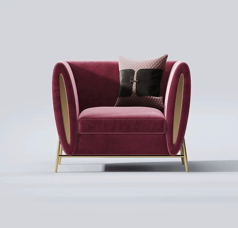 2 Seater Sofa High Quality Red Velvet Living Room Luxury Furniture