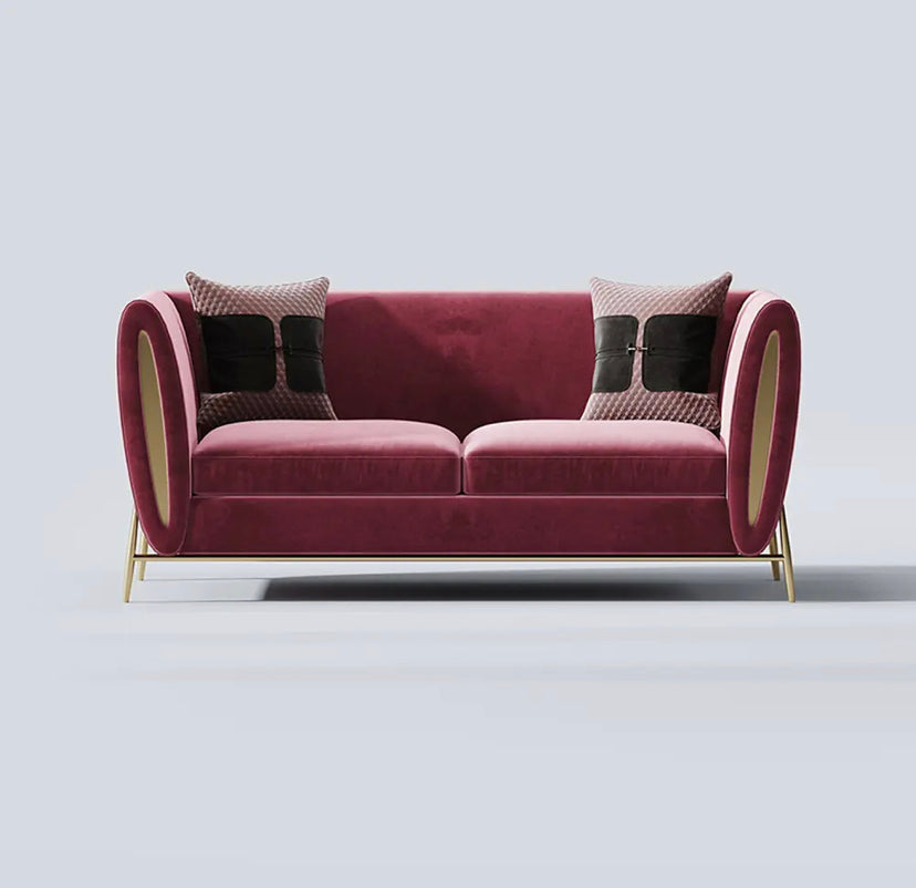 3 Seater Sofa High Quality Red Velvet Living Room Luxury Furniture