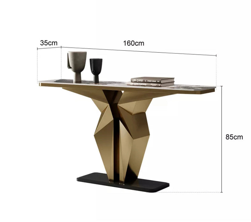 Rectangle Light Luxury Style Console Table Italian Designer Hallway Console Table