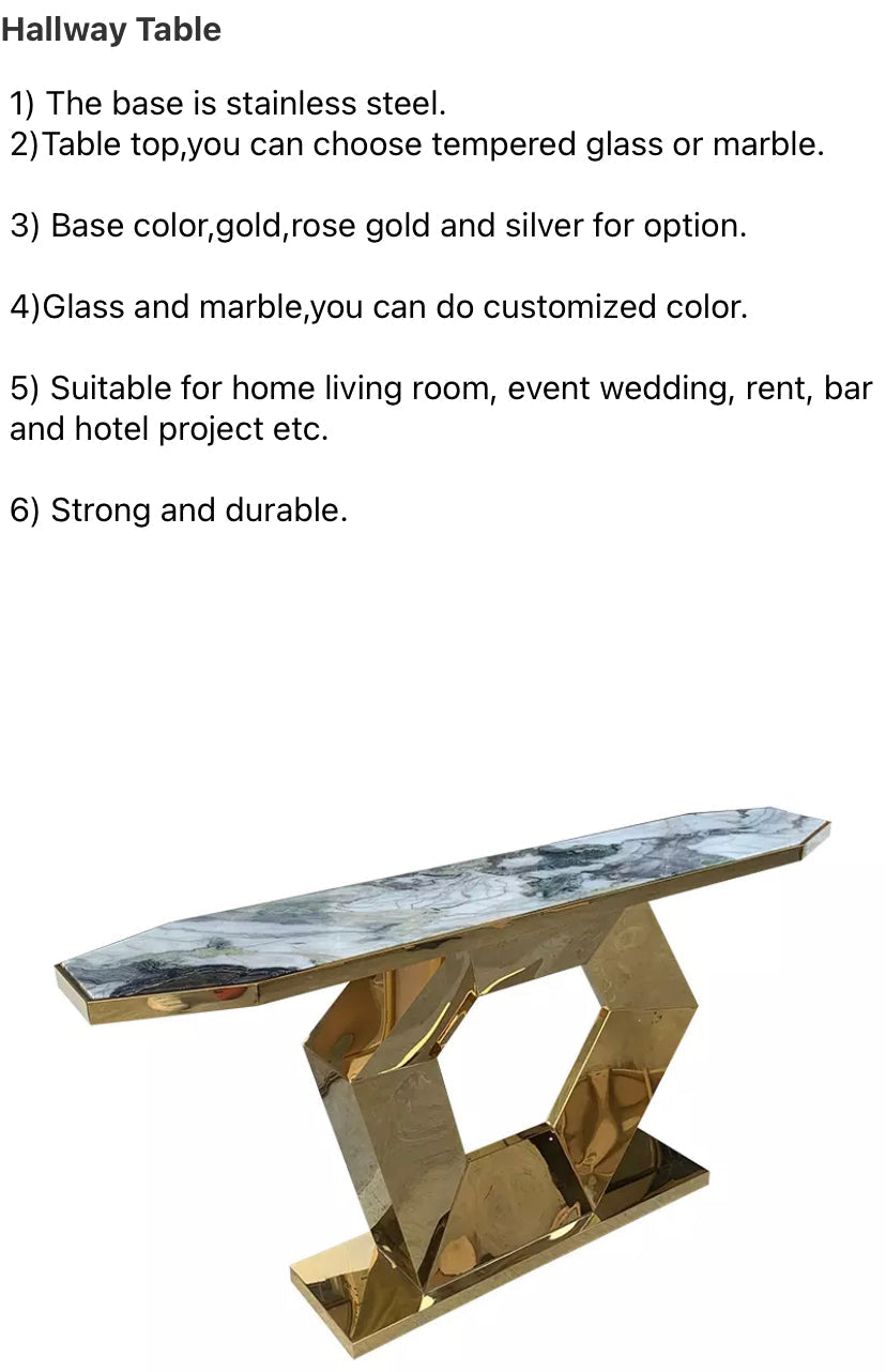Console Luxury Indoor Furniture Golden Hallway Table With Mirror 