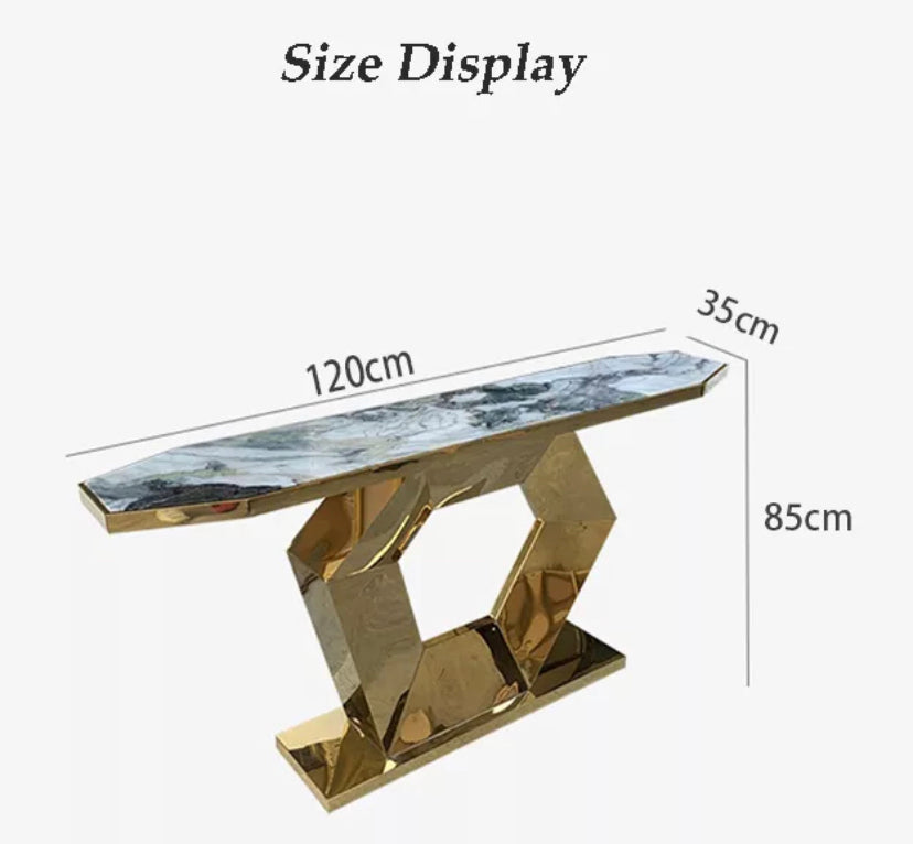 Console Luxury Indoor Furniture Golden Hallway Table With Mirror
