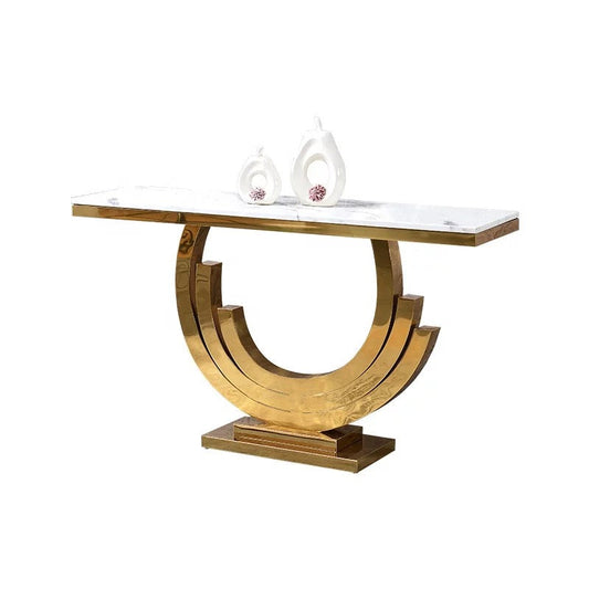Console Modern Luxury Gold Black Silver Marble Hallway Console Table