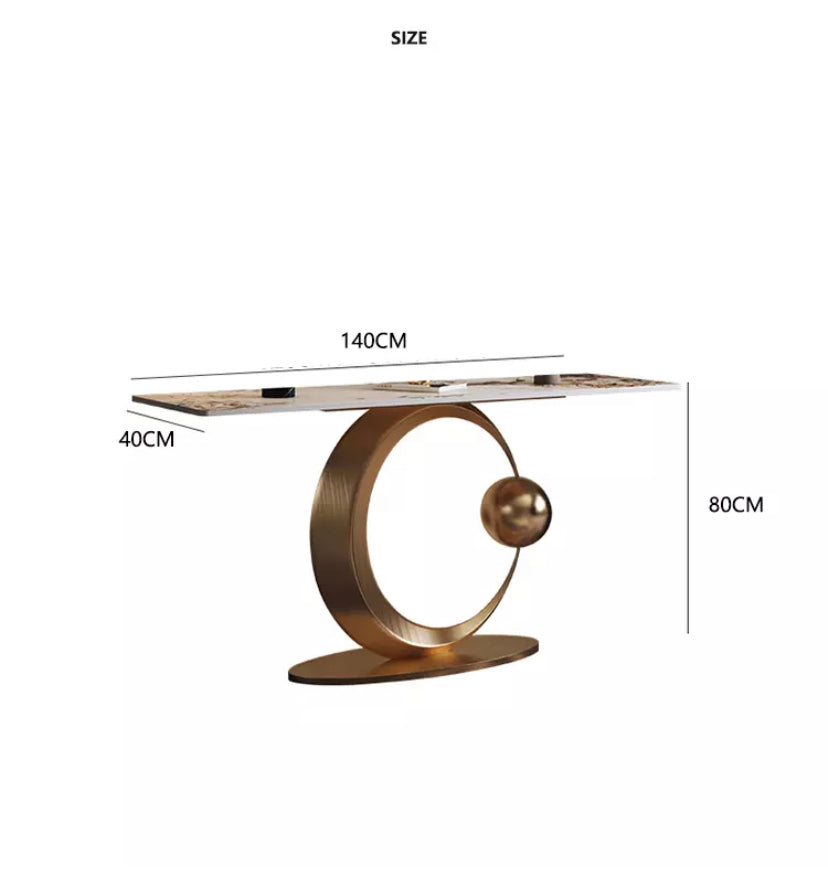 Console Table Marble Gold Stainless Steel Luxury Modern Hallway Table