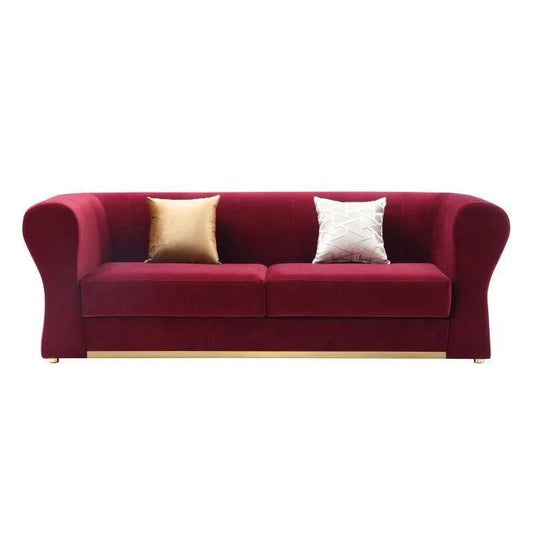 2 Seater Sofa Luxury Living Room Lounge Red Velvet Couches