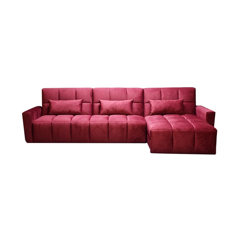 Combinación moderna del sofá del terciopelo de la tela de la sala de estar del sofá cama de 3 plazas 