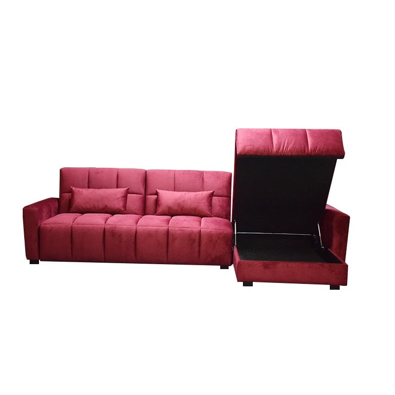Combinaison moderne de canapé de velours de tissu de salon de canapé-lit 3 places 