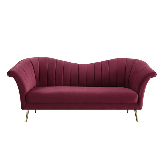 2 Seater Sofa Stylish Lip Shape Down Couch Living Room Salon Red Velvet Sofa
