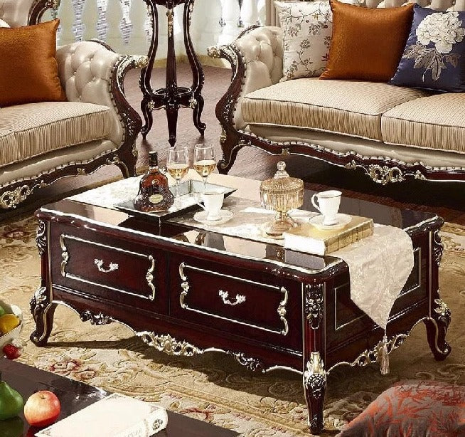Tea Table Classical Center Wooden Table Luxury Antique Design Coffee Table