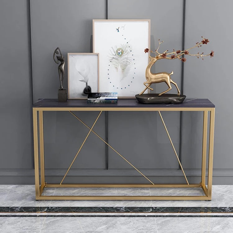 Console Table Light Luxury Marble Gold Hallway Entryway Furniture Table 
