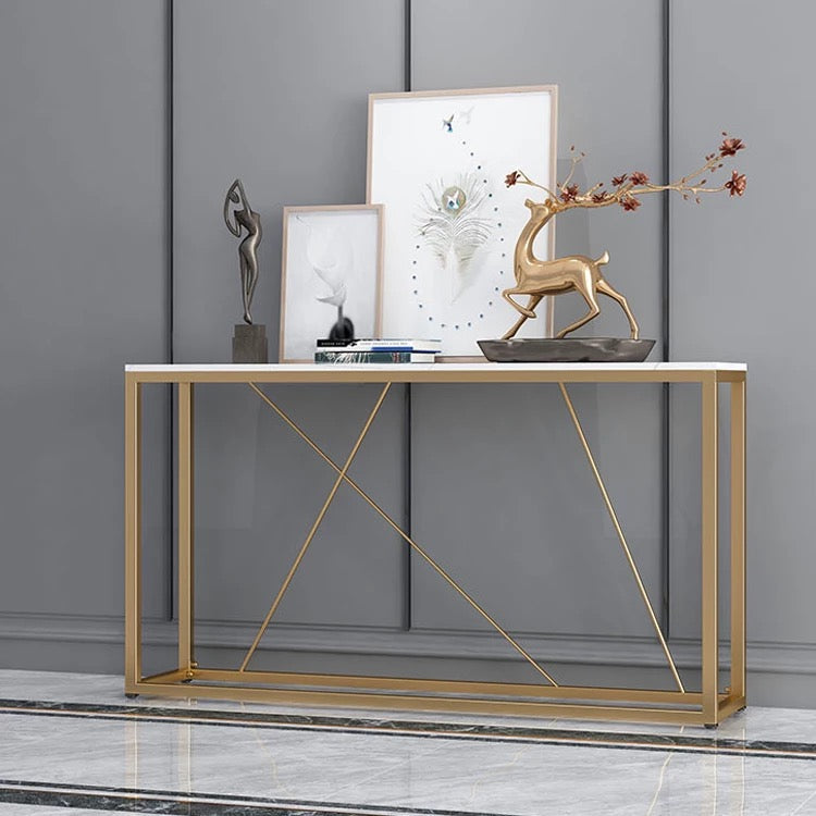 Console Table Light Luxury Marble Gold Hallway Entryway Furniture Table 