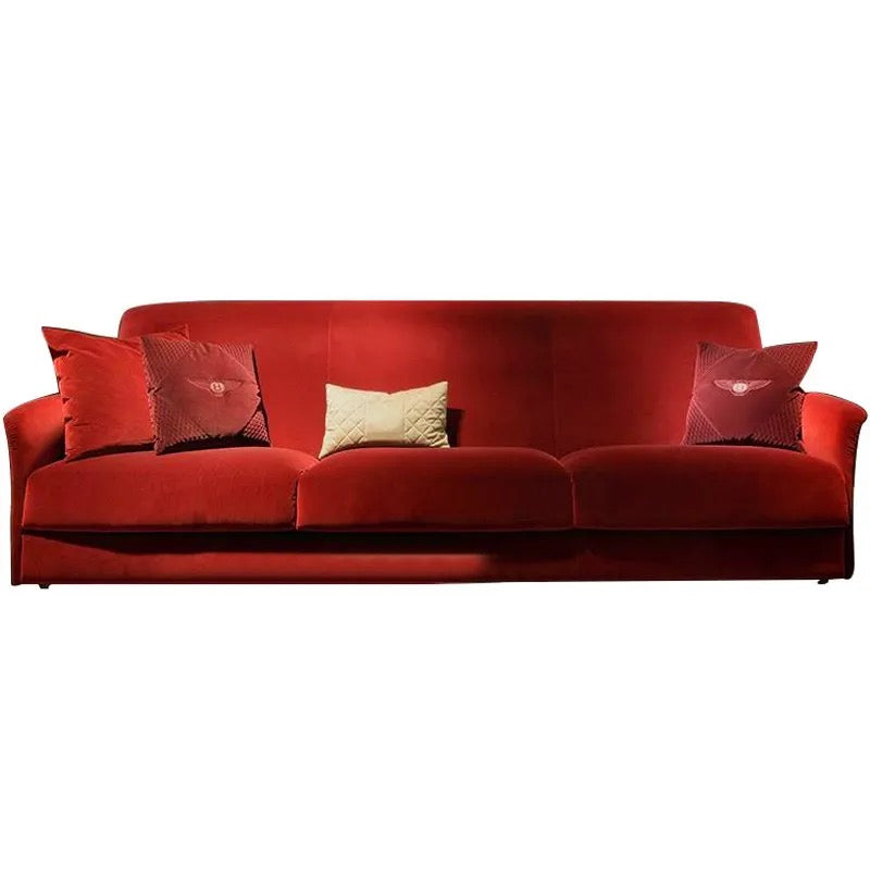 3 Seater Red Velvet Sofa Living Room Estilo European Luxury Furniture 