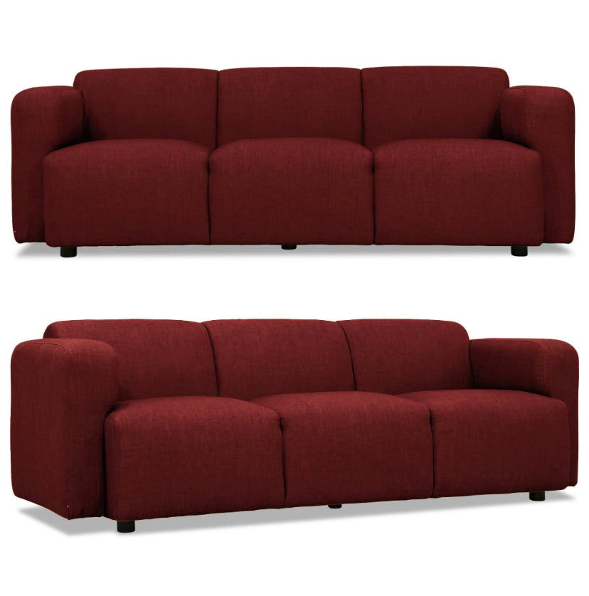 3 Seater Sofa Colorful Claret-Red Fabric Sofa Modular Livingroom Nordic Upholstery Sofas