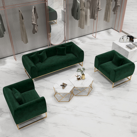 3+2+1 Sofa Set Italian Modern Fabric Velvet Living Room Office Salon Sofas