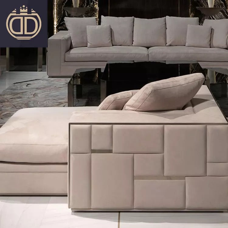 Italian Modern Living Room Sofa Set Luxury Furniture 3+2+1 Seater Corner Couch