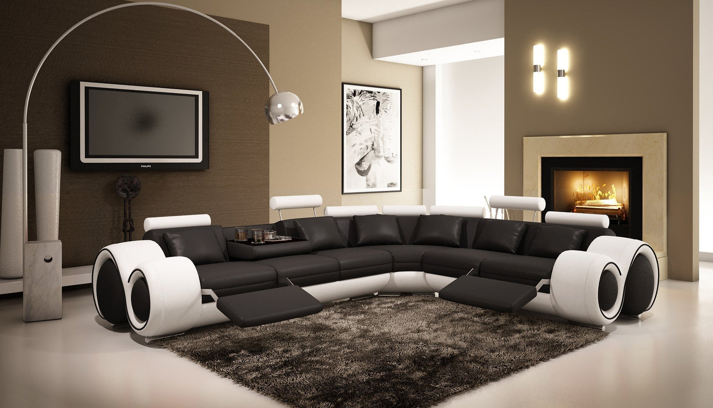 Sofá en forma de L Sofá moderno y respetuoso con el medio ambiente Sofás de cuero seccionales para sala de estar 