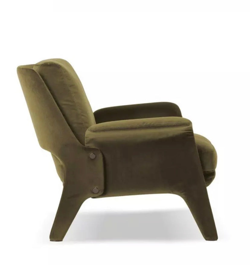 Chaise à dossier haut de meubles de salon de fauteuil de salon de velours avec Ottoman 