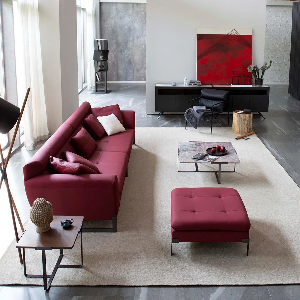 Salon 3 Seater Leather Sofa Modern Living Room Furniture