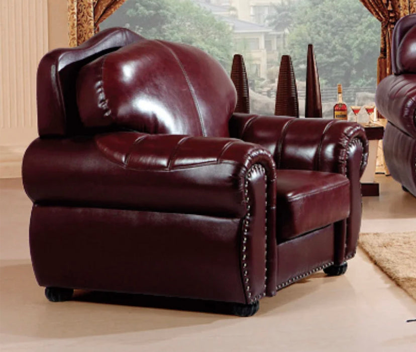 3+2+1 Sofa Set Latest Design Dark Red Leather Sofa Living Room Salon Sofas