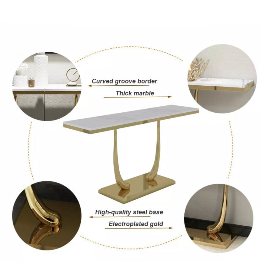 Console Living Room Furniture Modern Table Gold Marble Modern Wall Table