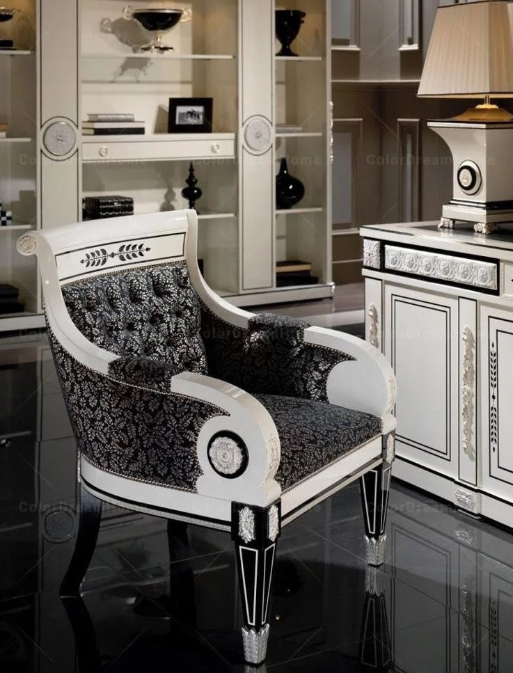 Office Room Design Classic White Office Furniture Handmade Carved Luxury Office Design