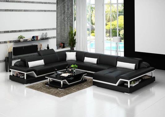 U Shaped Sofa High-end Apartment Modern Genuine Leather Furniture Sofas