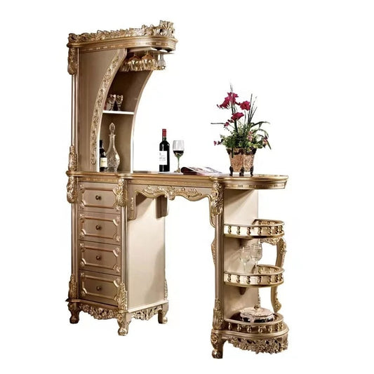 Cabinet de luxe de conception de Barock en bois massif fabriqué à la main de barre de salon 