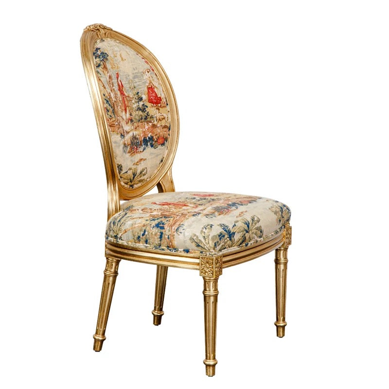 Dining Chair American Antique Style Armrestless Baroque Dining Room Chair