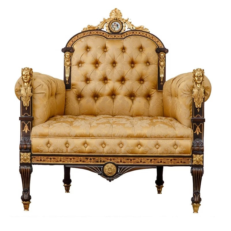 Sofa 1 Seater Noble Single Seat Sofa Unique Baroque Design Luxury Royal Furniture Sofa Set