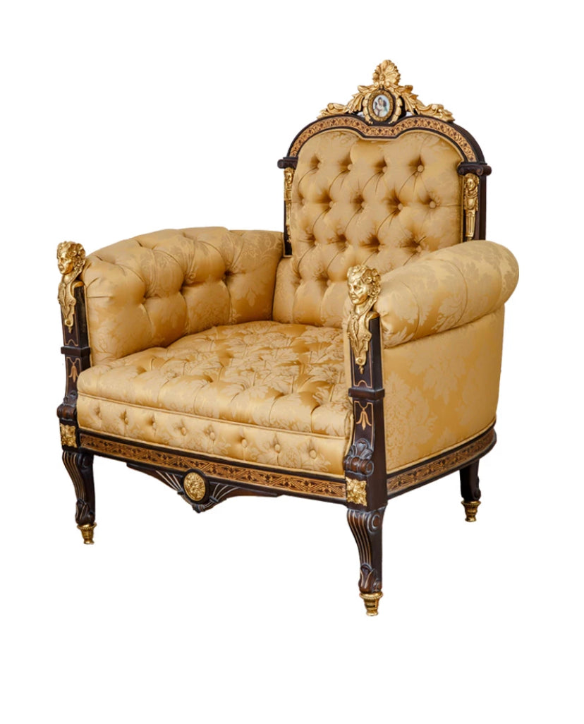 Sofa 1 Seater Noble Single Seat Sofa Unique Baroque Design Luxury Royal Furniture Sofa Set