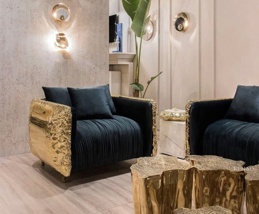 Couch Sofa Set Classic Villa High Quality Furniture Gold Italian Luxury Genuine Leather Sofa