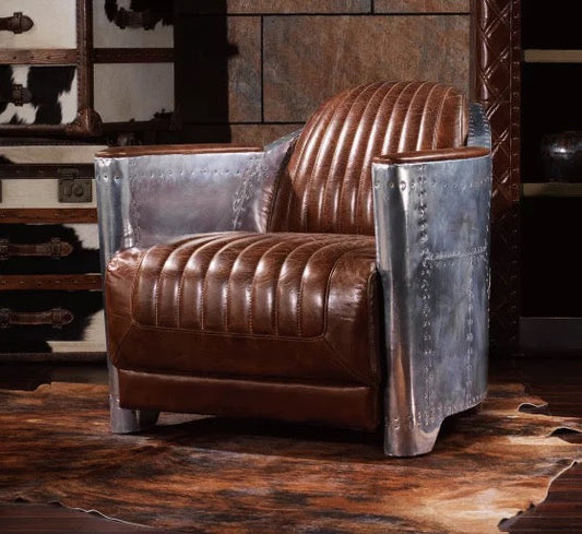 Winter's Chair Fauteuils de salon Chesterfield en cuir classique 