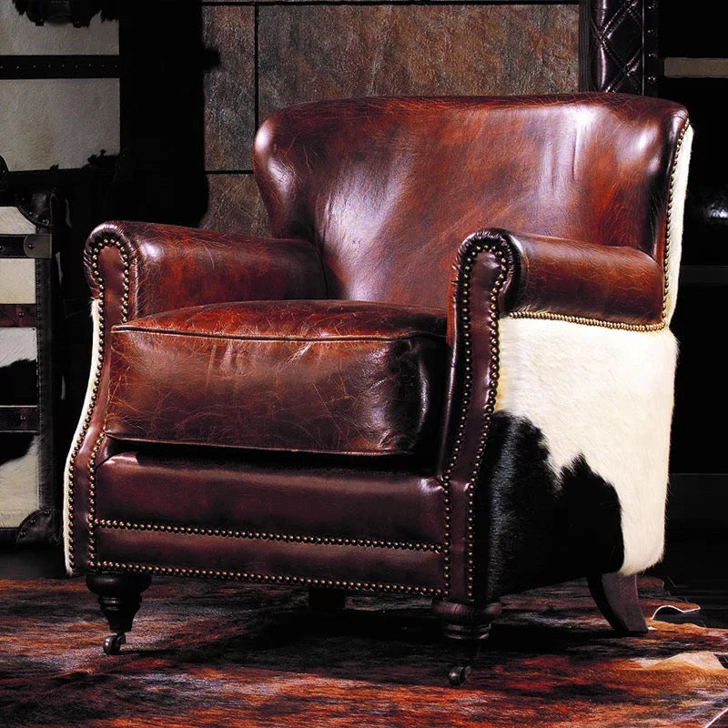 Winter's Chair Sillones de salón Chesterfield de cuero clásicos 