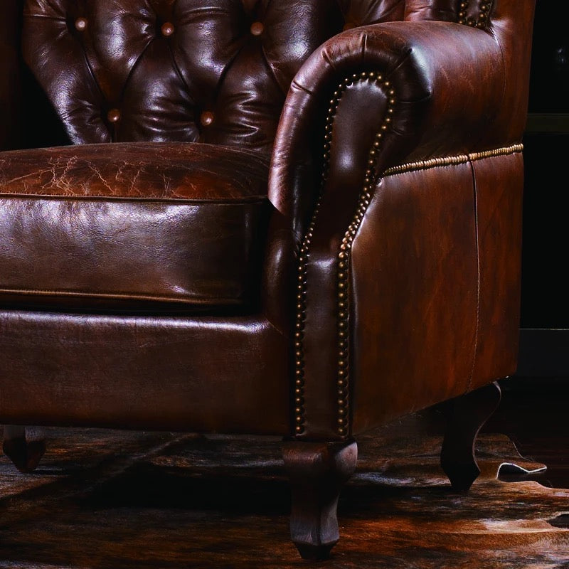 Chaise Chesterfield de loisirs de luxe antique de conception de bureau à domicile