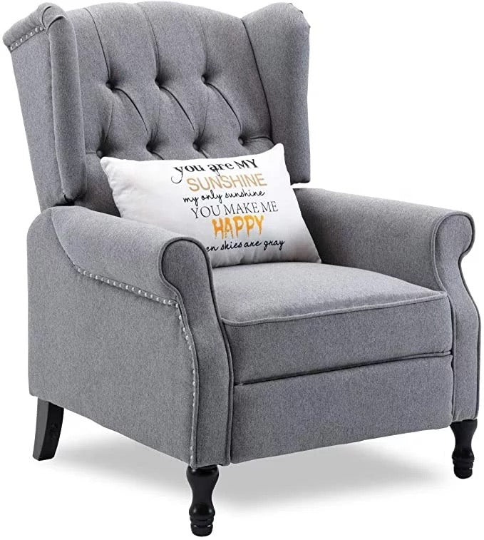 Canapé inclinable avec fauteuil vintage en tissu capitonné Elizabeth 