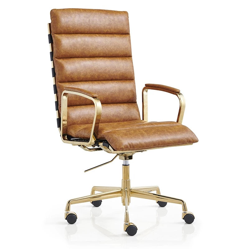 Office Chair Luxury Gold Ergonomic Swivel Executive Computer Chair