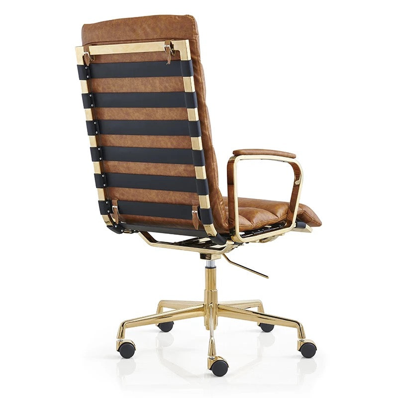 Office Chair Luxury Gold Ergonomic Swivel Executive Computer Chair