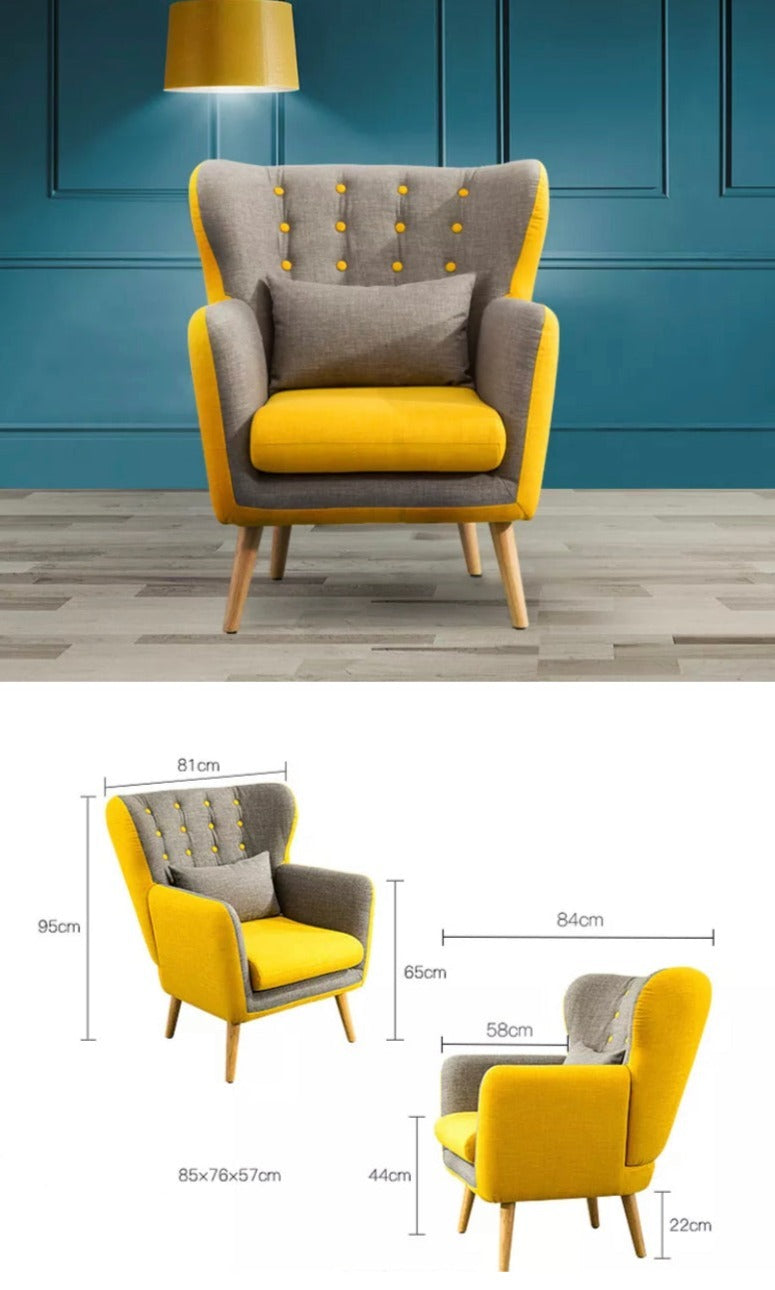Wing Chair Fabric Small House Modern Sessel European Style Wing Chairs
