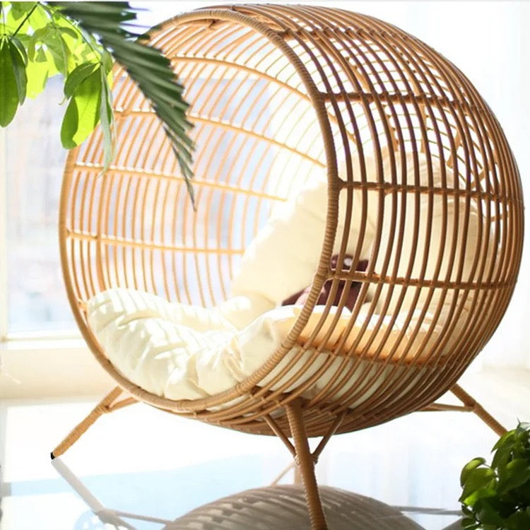 Outdoor Furniture Balcony Garden Rattan Bed Lounge Chair Hotel Club Indoor Outdoor Single Rattan Chair