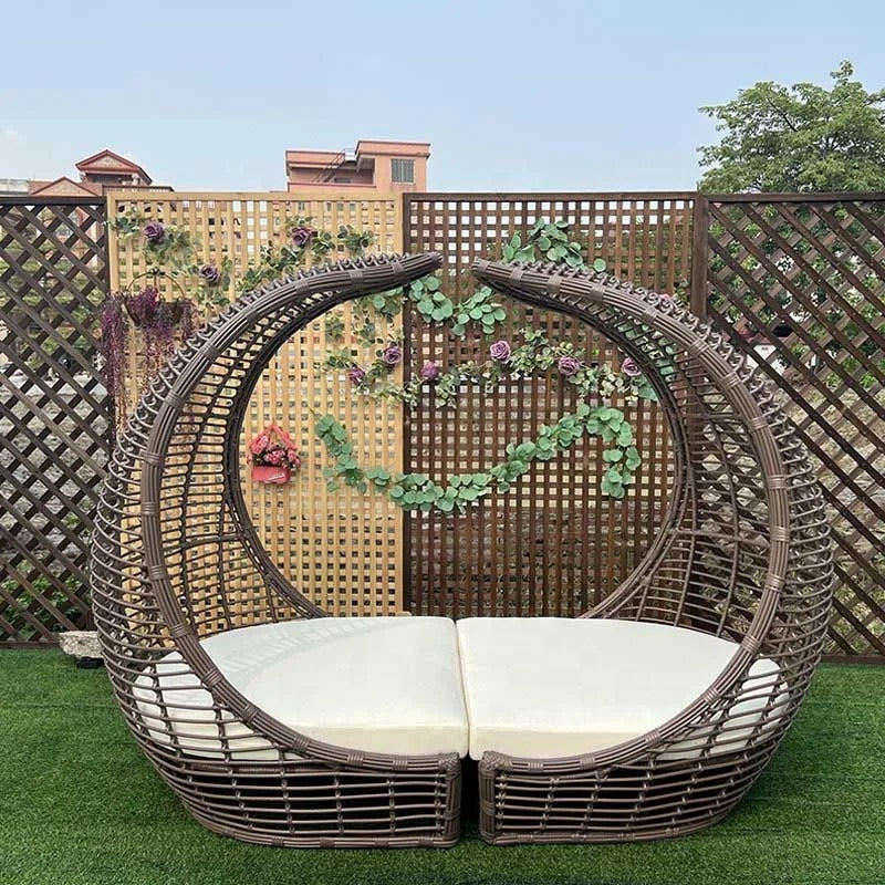 Otdoor Furniture Set New Design Round Rattan Garden Nest Bed Furniture