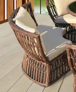 Outdoor Furniture Set Backyard Balcony Rattan Cane Wicker Round Shape Couch Set