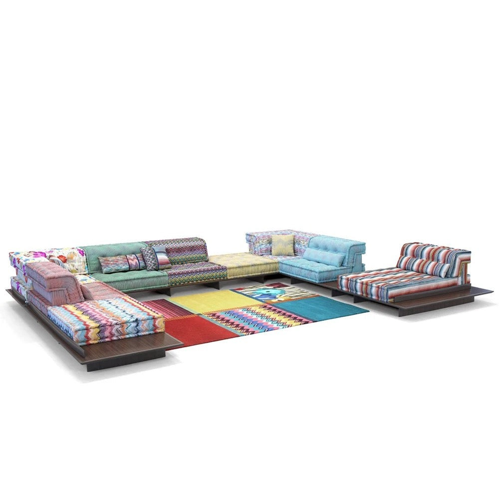 Conjunto de muebles de exterior, sofá de suelo seccional, muebles interiores de exterior de diseño