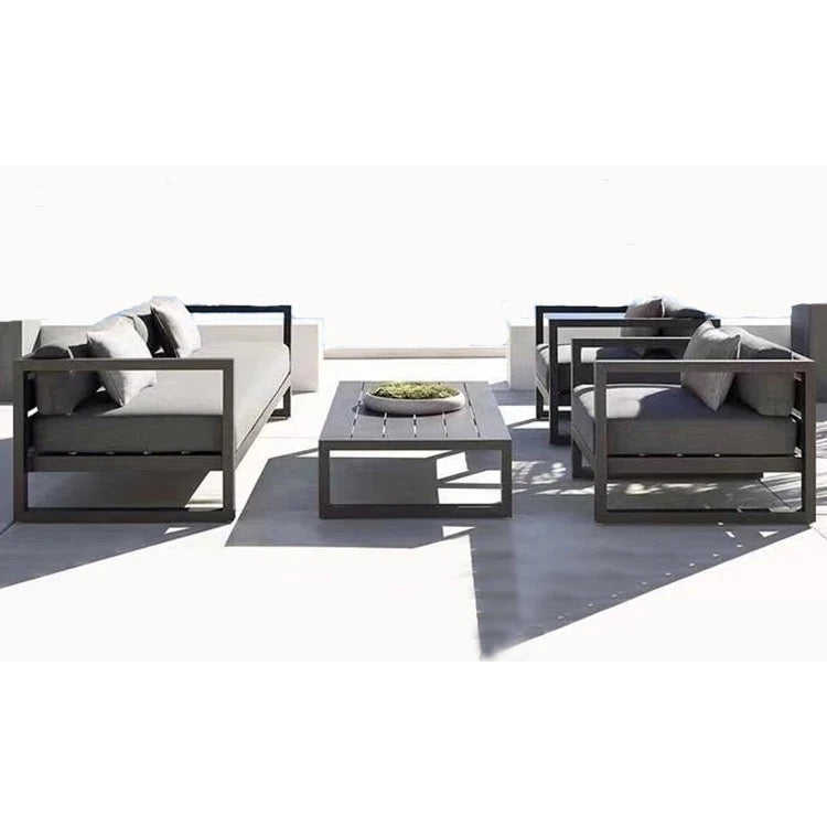 Outdoor Furniture L Shape Full Aluminum Garden Balcony Water Proof Lazy Sofa Set