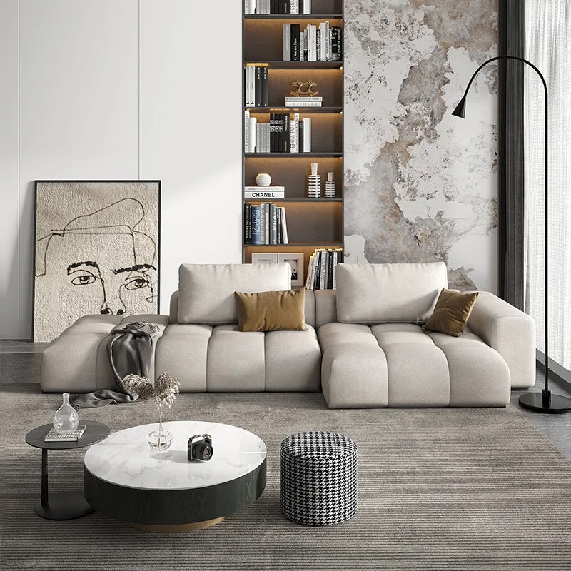 Muebles para el hogar Sala de estar Sofá en forma de L de alta calidad Sofás de tela de diseño moderno 