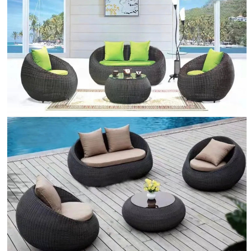 Outdoor Furniture Schomex Garden Design Rattan Round Sofa Sets