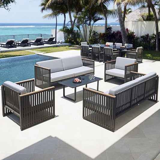Outdoor Furniture Patio Aluminum Alloy High Quality Rattan Garden Sofa Set