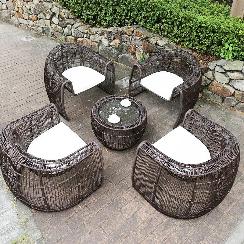 Outdoor Furniture Leisure Courtyard Garden Balcony Waterproof Sunscreen Rattan Furniture Set